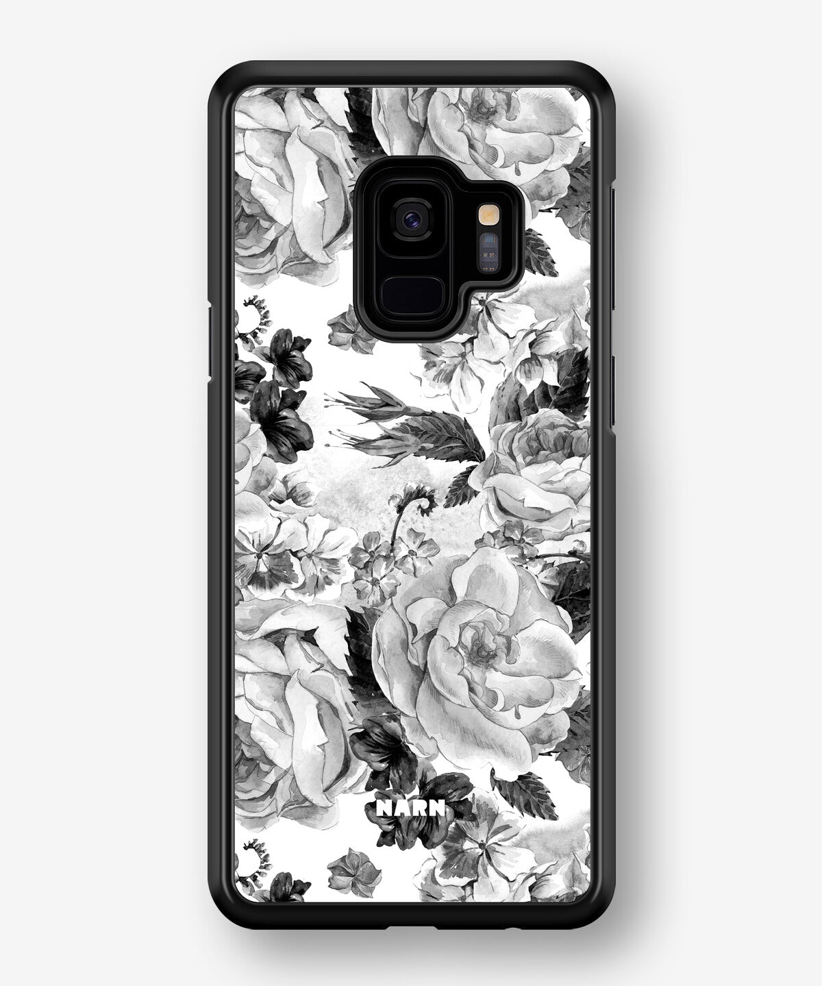 Samsung Galaxy S9 Hard Case – Black & White Bloom - View 1