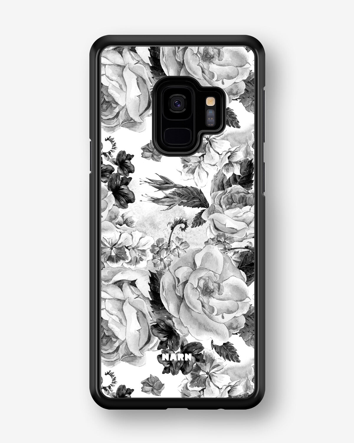 Samsung Galaxy S9 Hard Case – Black & White Bloom - View 1