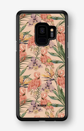 Samsung Galaxy S9 Hard Case – Flamingos & Flowers - View 1