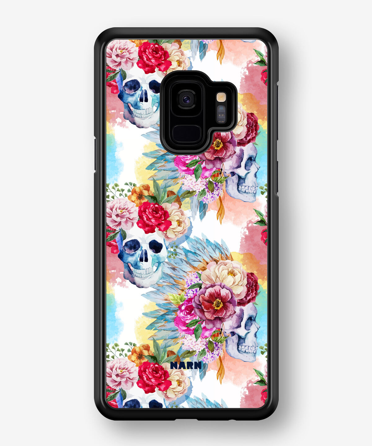 Samsung Galaxy S9 Hard Case – Flowered Skulls - View 1
