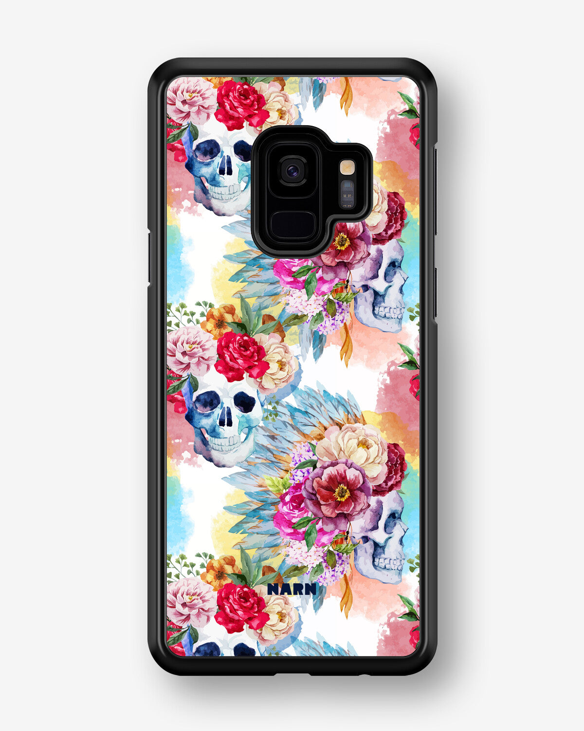 Samsung Galaxy S9 Hard Case – Flowered Skulls - View 1