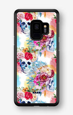 Samsung Galaxy S9 Hard Case – Flowered Skulls - View 1