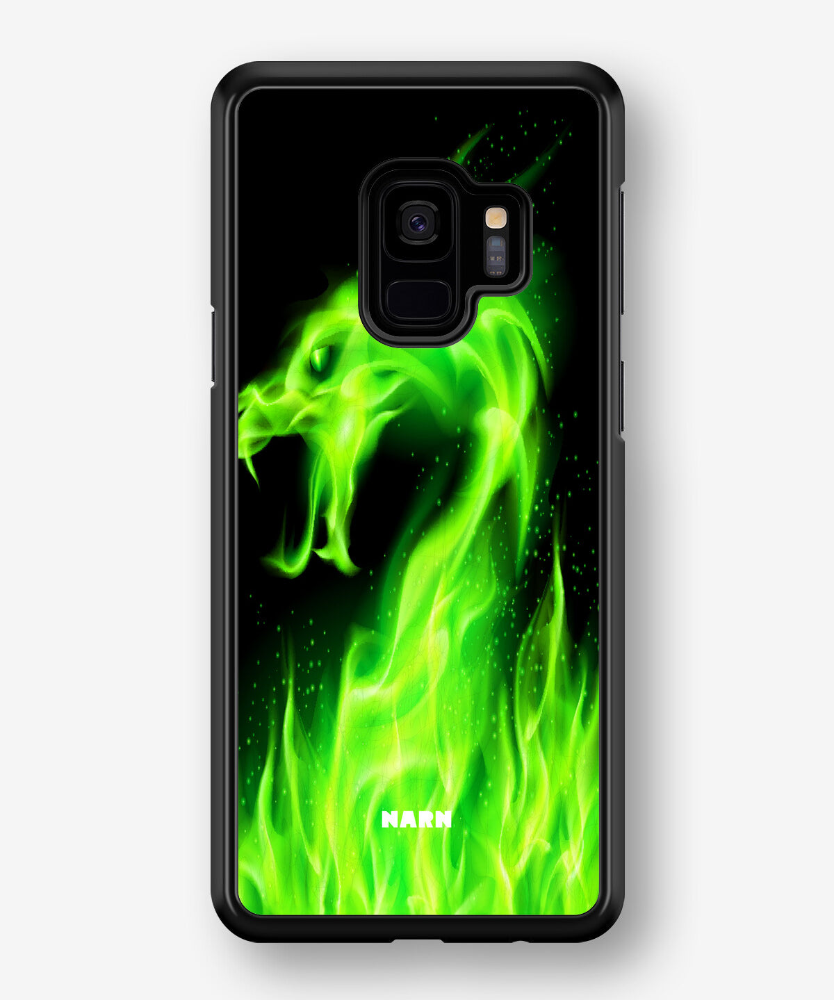 Samsung Galaxy S9 Hard Case – Green Flames Dragon - View 1