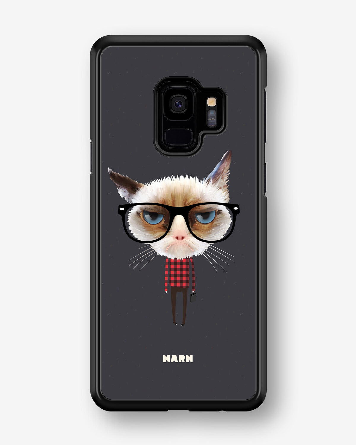 Samsung Galaxy S9 Hard Case – Hipster Cat - View 1