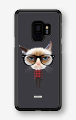 Samsung Galaxy S9 Hard Case – Hipster Cat - View 1