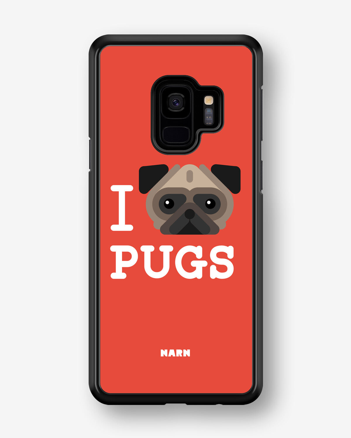Samsung Galaxy S9 Hard Case – I Love Pugs - View 1