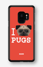 Samsung Galaxy S9 Hard Case – I Love Pugs - View 1