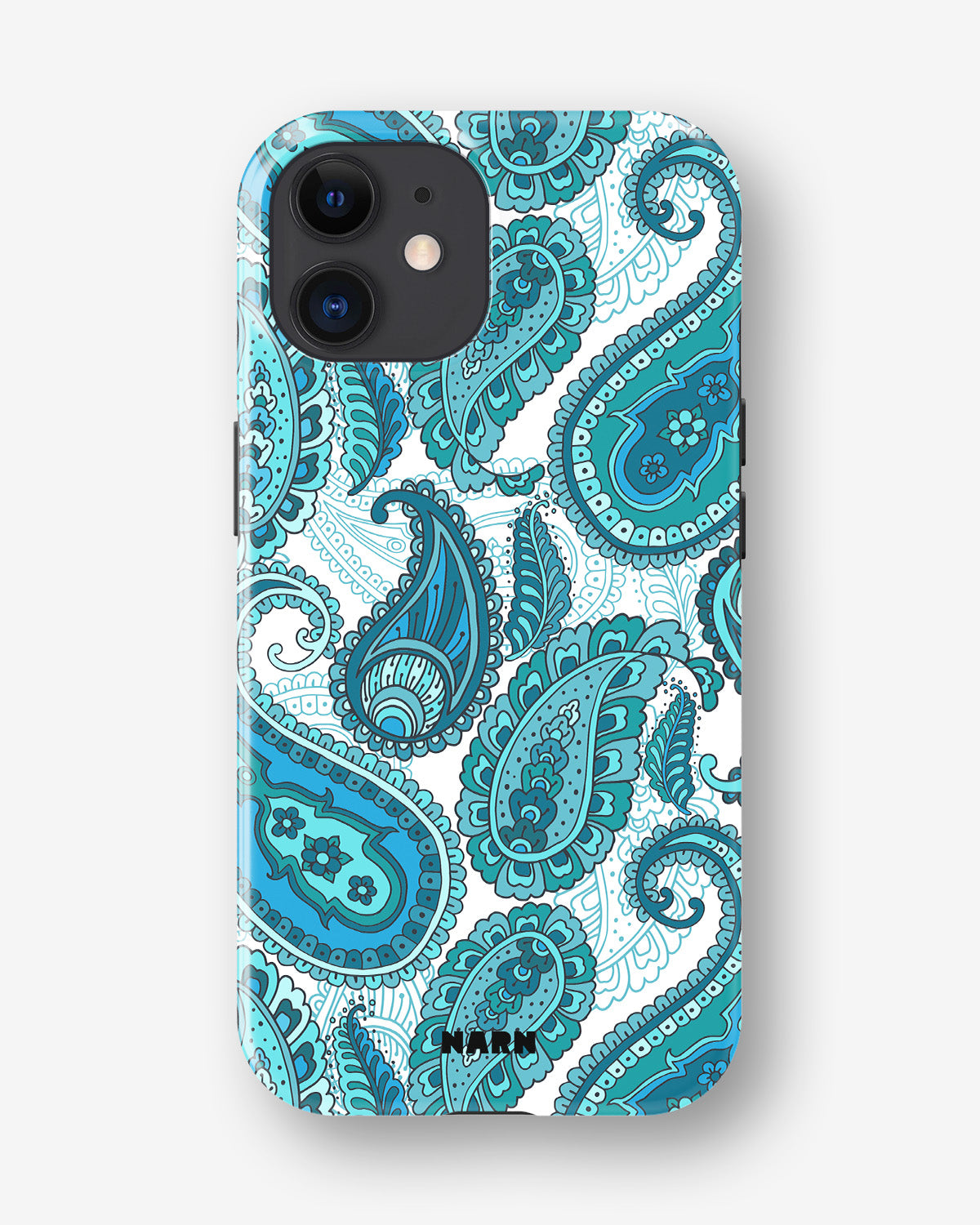 iPhone 11 Tough Case – Turquoise Paisley - View 1