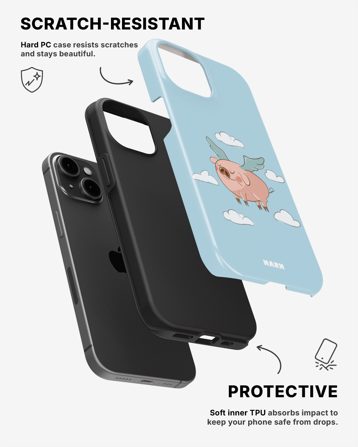 iPhone 11 Tough Case – Dreamy Pig - View 2