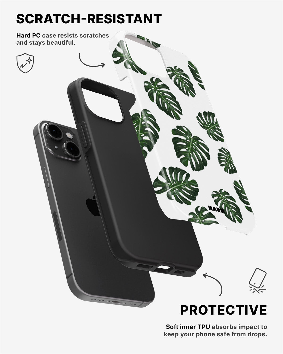 iPhone 11 Tough Case – Monstera Pattern - View 2