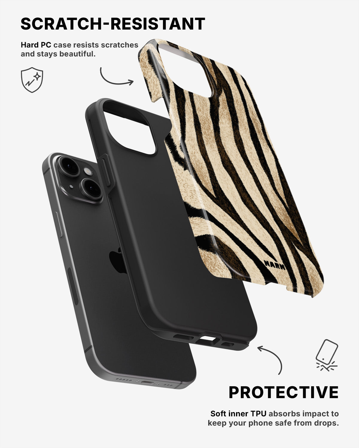 iPhone 11 Tough Case – Wild Zebra - View 2