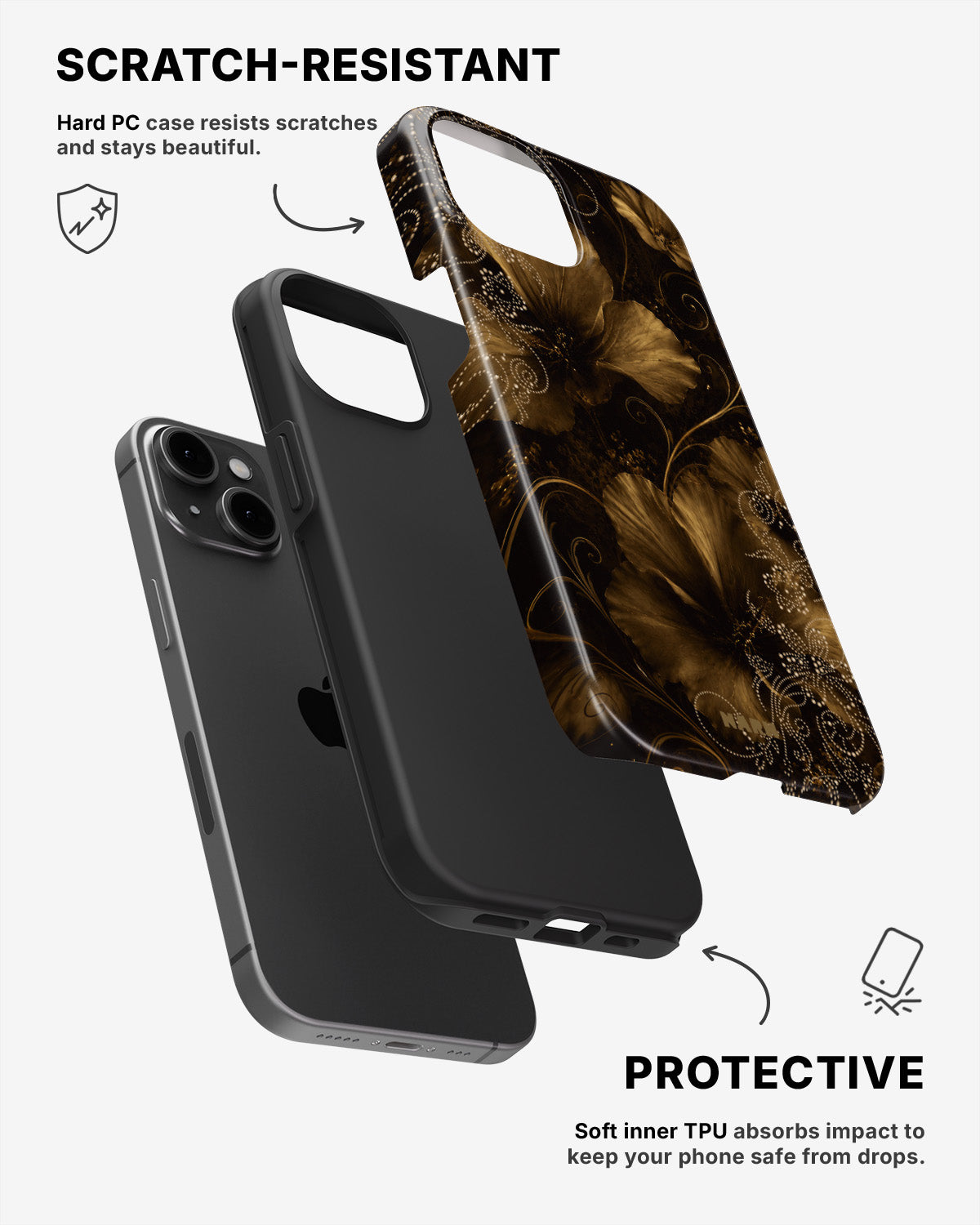 iPhone 11 Tough Case – Bloom Noir - View 2