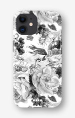 iPhone 12 / iPhone 12 Pro Tough Case – Black & White Bloom - View 1