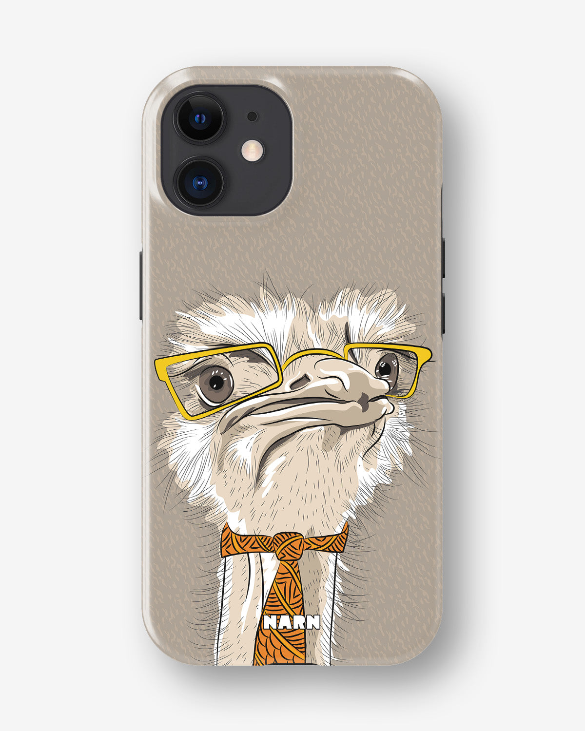 iPhone 12 / iPhone 12 Pro Tough Case – Hipster Ostrich - View 1