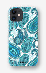 iPhone 12 / iPhone 12 Pro Tough Case – Turquoise Paisley - View 1