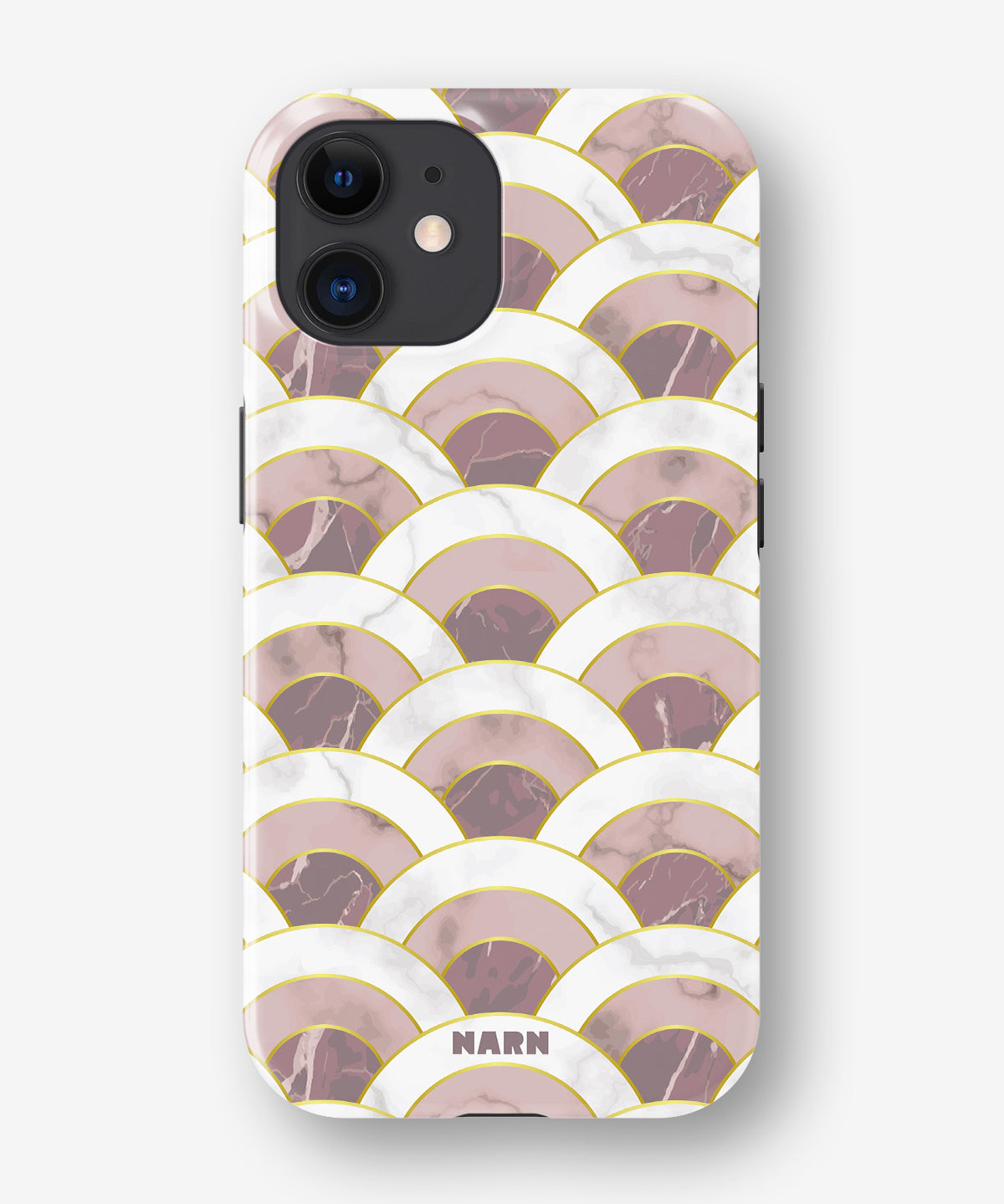 iPhone 12 / iPhone 12 Pro Tough Case – Pink Marble Waves - View 1