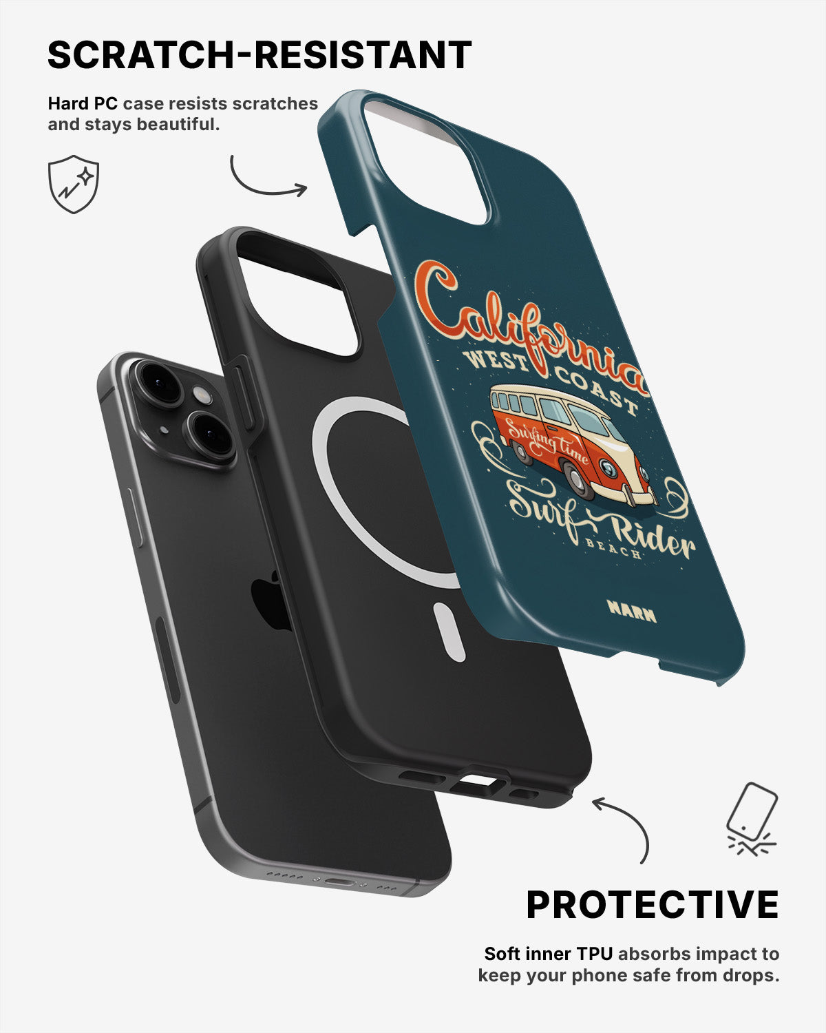 iPhone 12 / iPhone 12 Pro Tough Case – California Surf - View 2