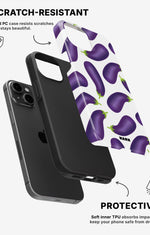 iPhone 12 / iPhone 12 Pro Tough Case – Eggplant Pattern - View 2