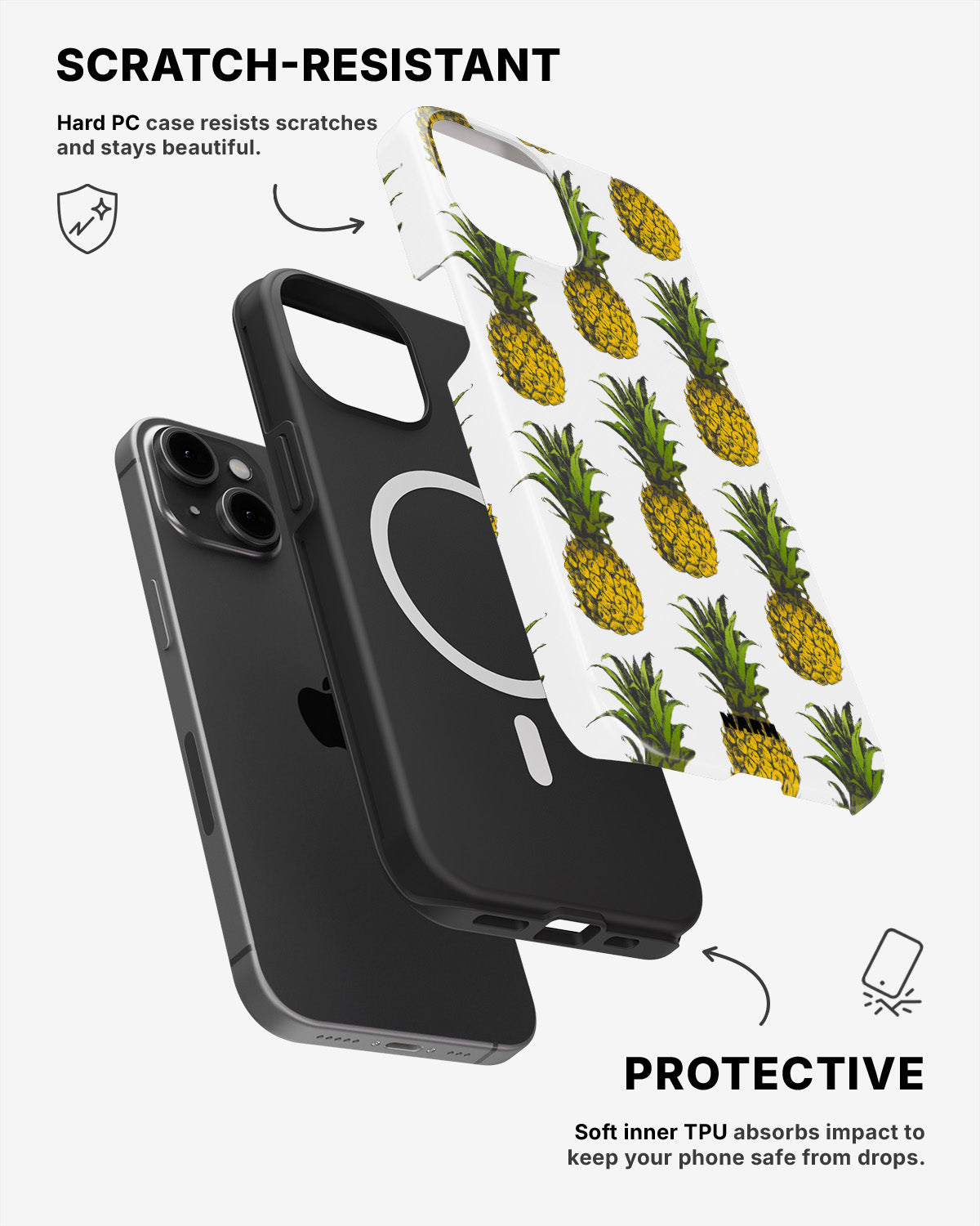 iPhone 12 / iPhone 12 Pro Tough Case – Pineapple Bliss - View 2
