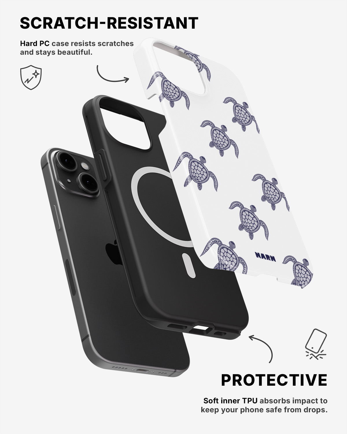 iPhone 12 / iPhone 12 Pro Tough Case – Blue Turtles - View 2