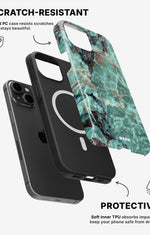 iPhone 12 / iPhone 12 Pro Tough Case – Green Marble - View 2