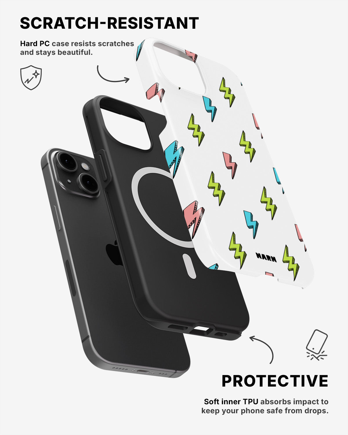 iPhone 12 / iPhone 12 Pro Tough Case – Lightning Bolts - View 2