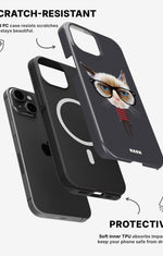 iPhone 12 / iPhone 12 Pro Tough Case – Hipster Cat - View 2