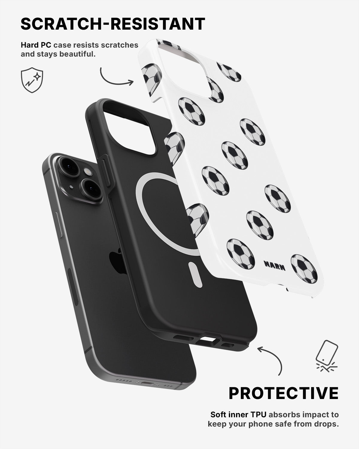 iPhone 12 / iPhone 12 Pro Tough Case – Football Fever - View 2