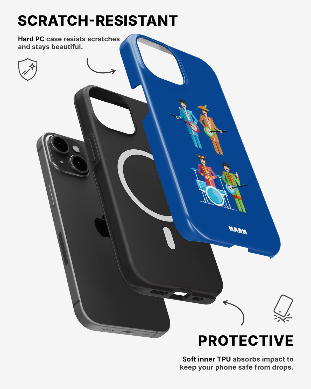 iPhone 12 / iPhone 12 Pro Tough Case – Beatles Blue - View 2