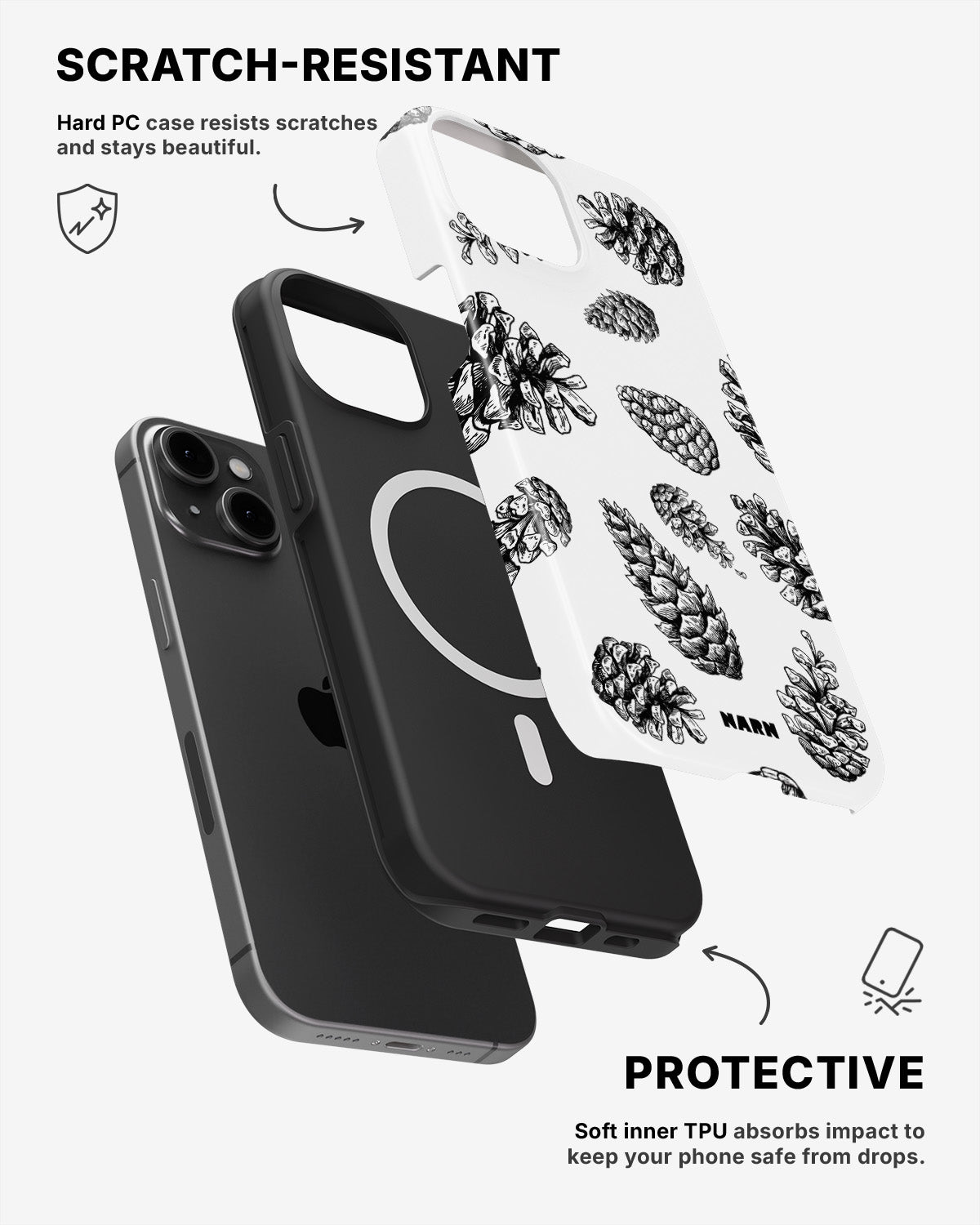 iPhone 12 / iPhone 12 Pro Tough Case – Pine Cones - View 2