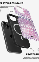 iPhone 12 / iPhone 12 Pro Tough Case – Purple Aztec - View 2