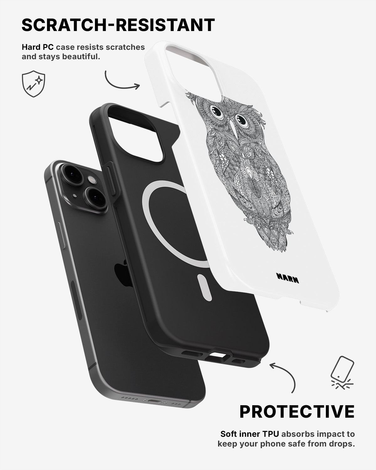 iPhone 12 / iPhone 12 Pro Tough Case – Owl - View 2