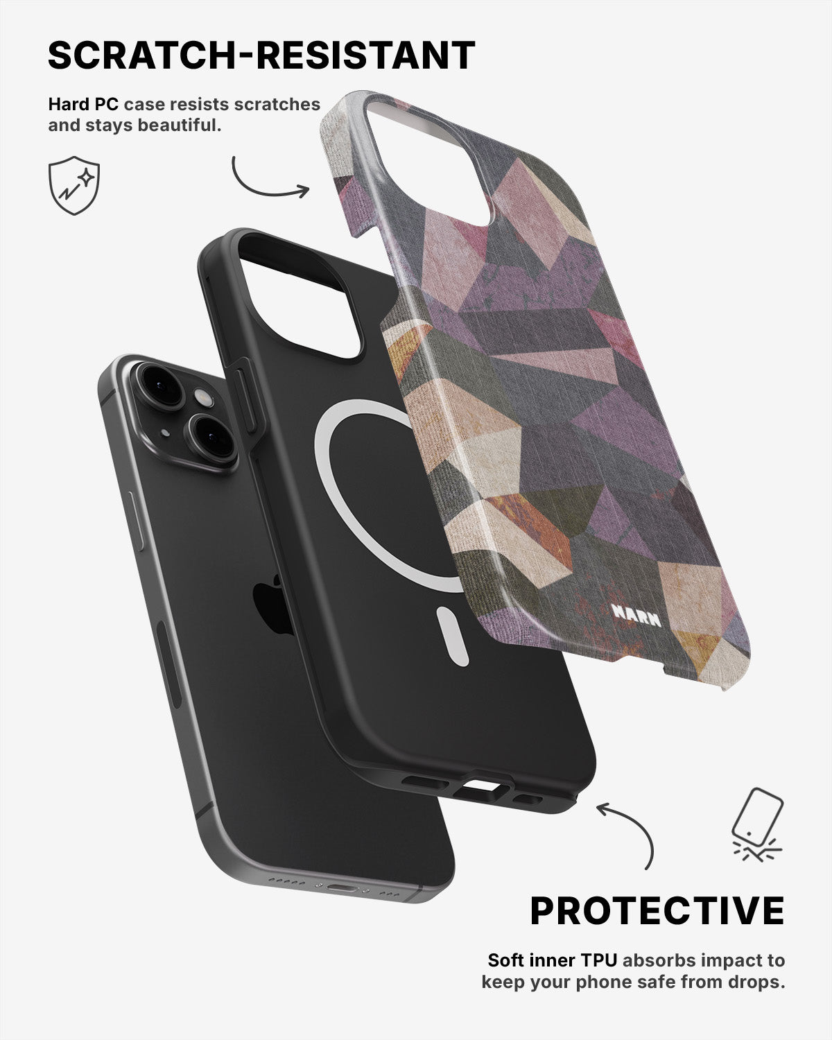 iPhone 12 / iPhone 12 Pro Tough Case – Triangles - View 2
