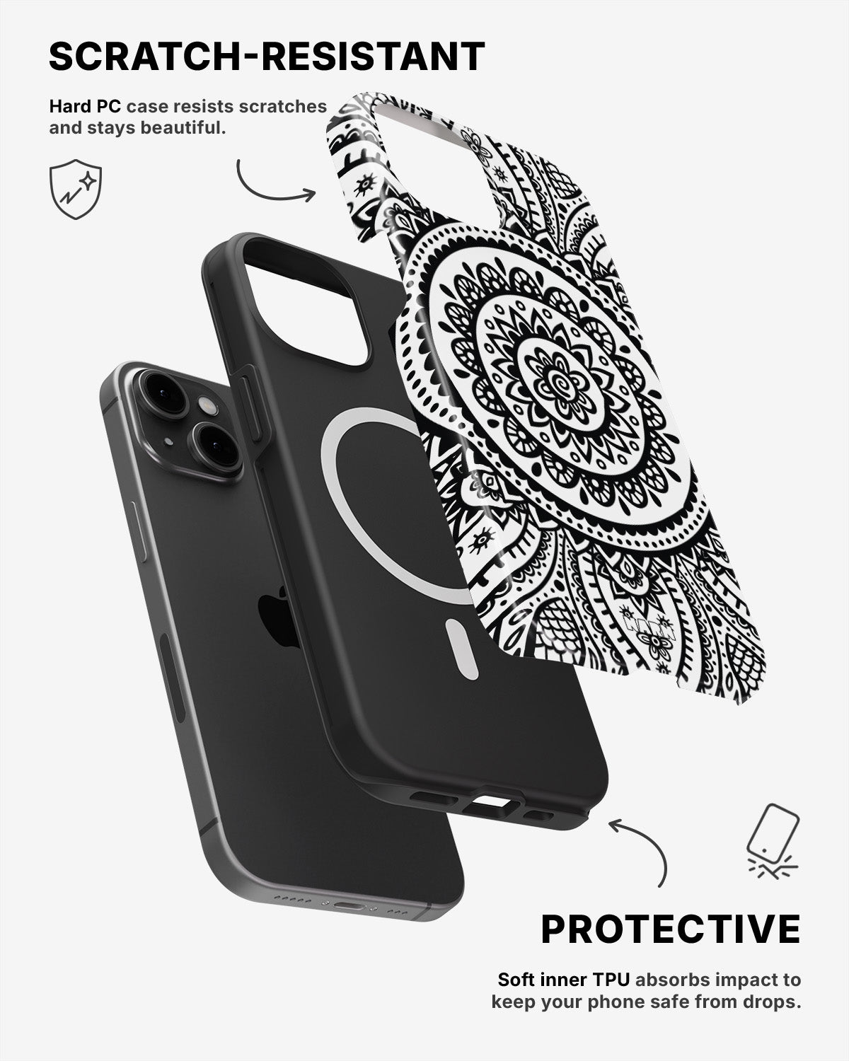 iPhone 12 / iPhone 12 Pro Tough Case – Henna Mandala - View 2