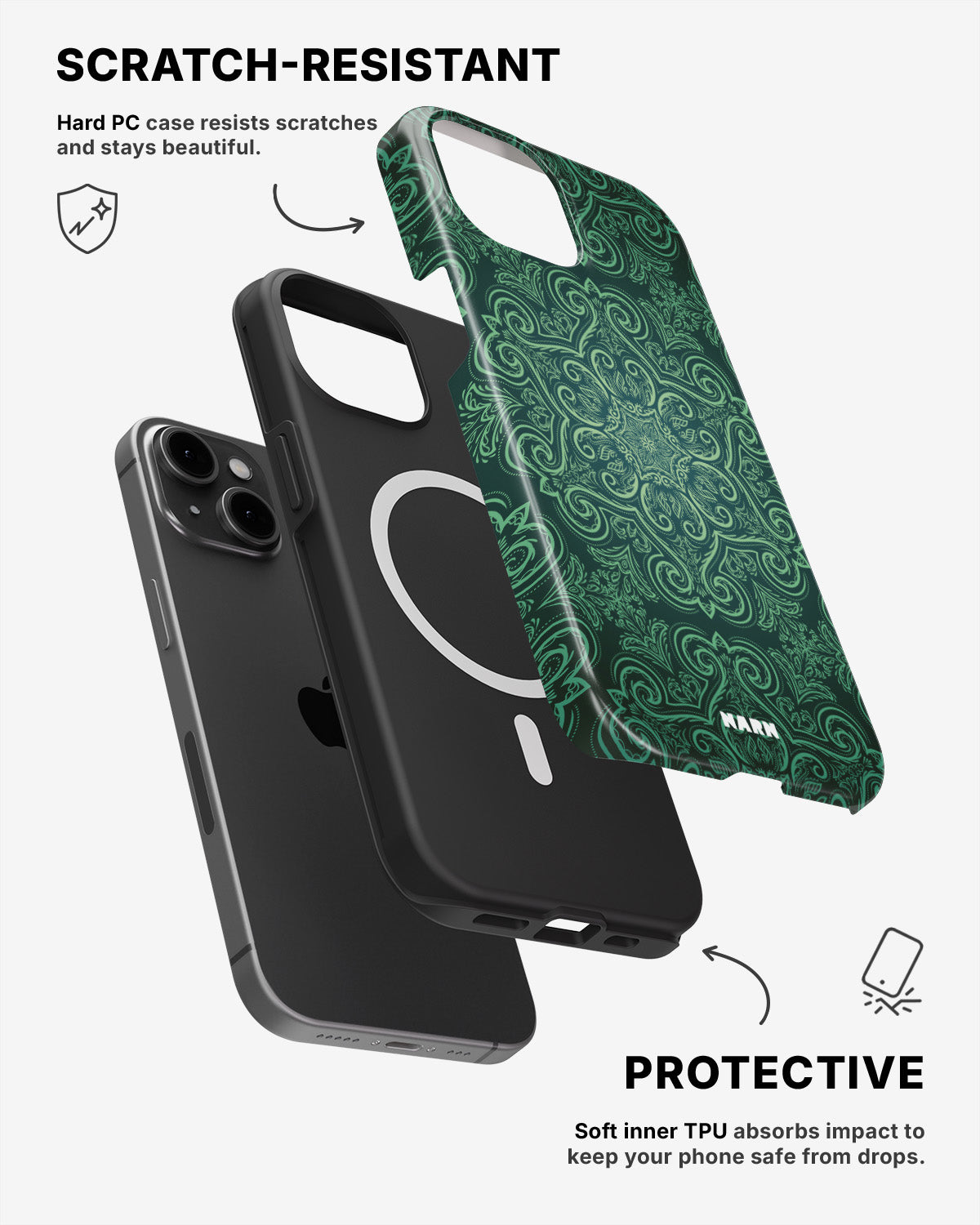 iPhone 12 / iPhone 12 Pro Tough Case – Retro Forest - View 2