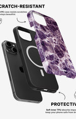 iPhone 12 / iPhone 12 Pro Tough Case – Purple Marble - View 2