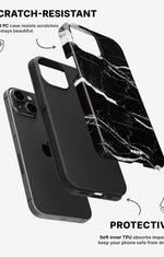 iPhone 12 / iPhone 12 Pro Tough Case – Black Marble - View 2