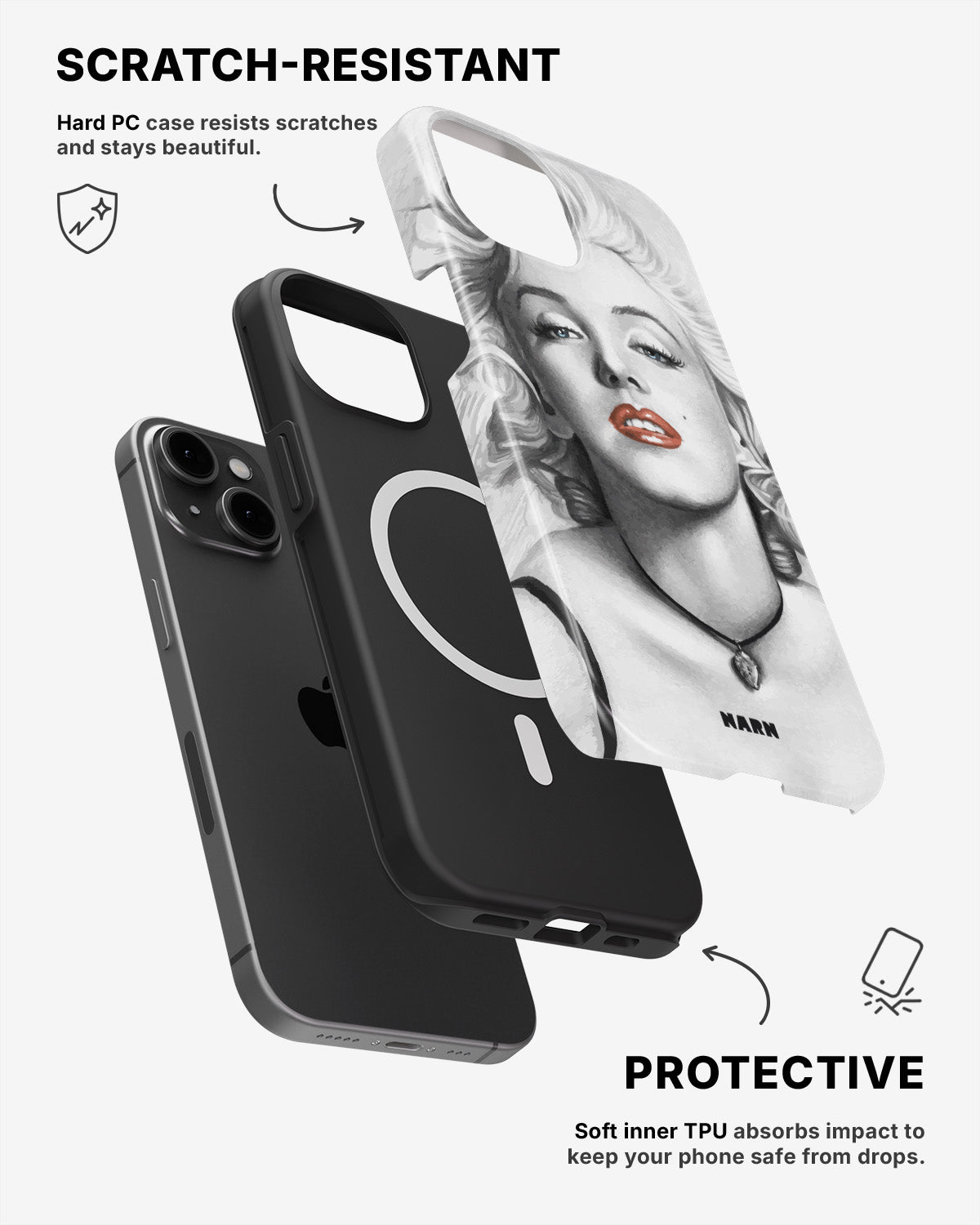 iPhone 12 / iPhone 12 Pro Tough Case – Marilyn - View 2