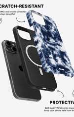 iPhone 12 / iPhone 12 Pro Tough Case – Tie Dye Blue - View 2