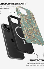 iPhone 12 / iPhone 12 Pro Tough Case – Paisley Green - View 2