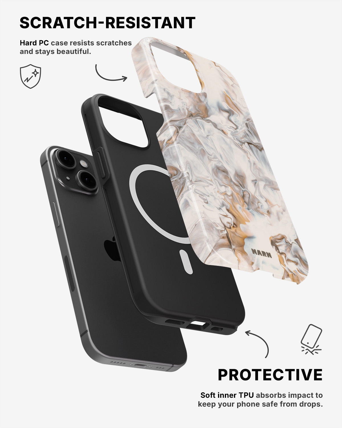 iPhone 12 / iPhone 12 Pro Tough Case – Icy Caramel - View 2