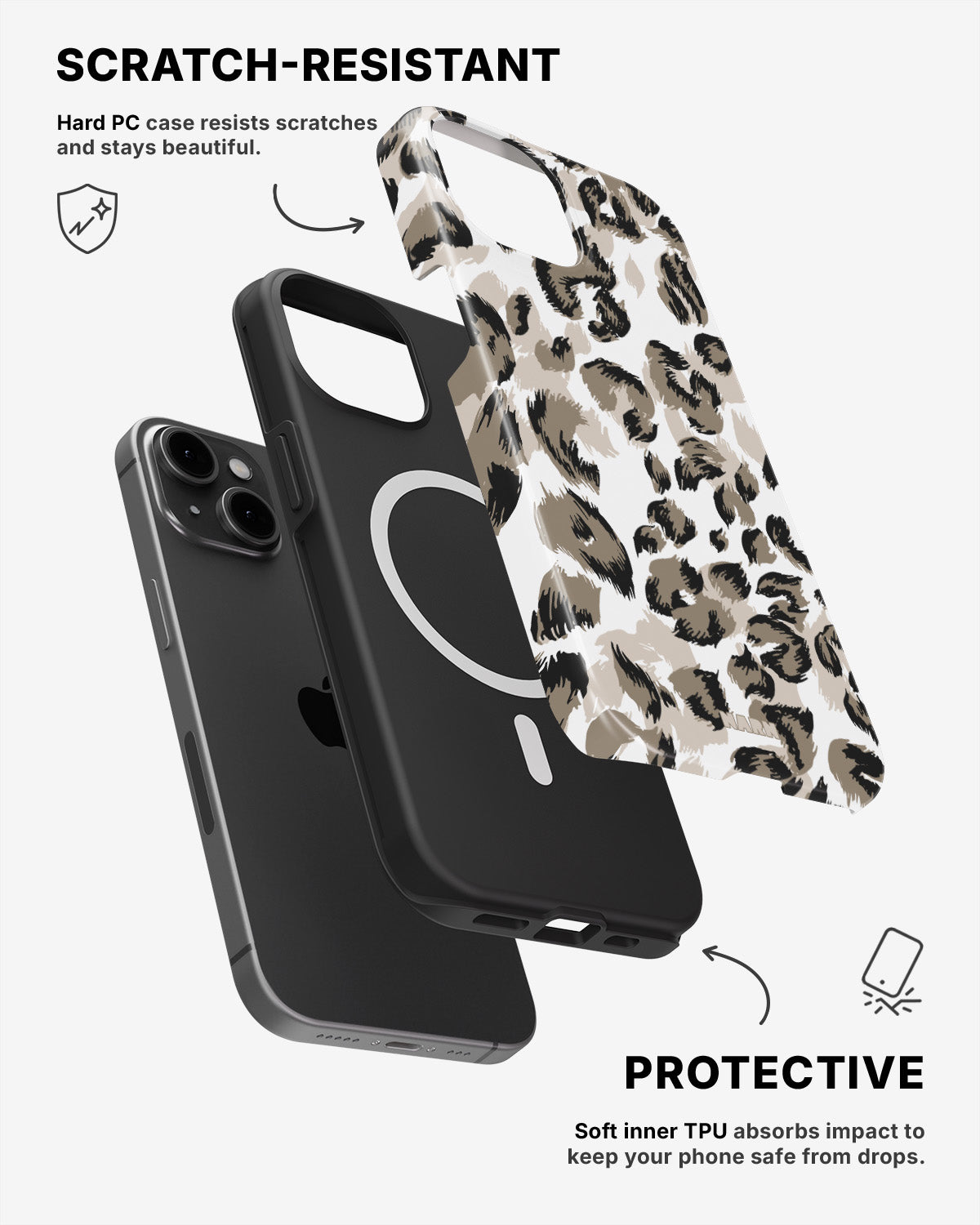 iPhone 12 / iPhone 12 Pro Tough Case – Snow Leopard - View 2