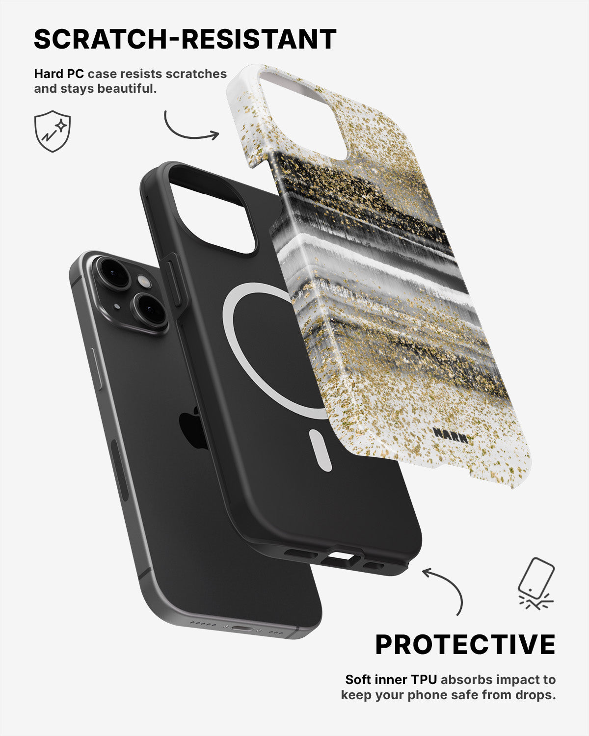 iPhone 12 / iPhone 12 Pro Tough Case – Sparkly Tie Dye - View 2