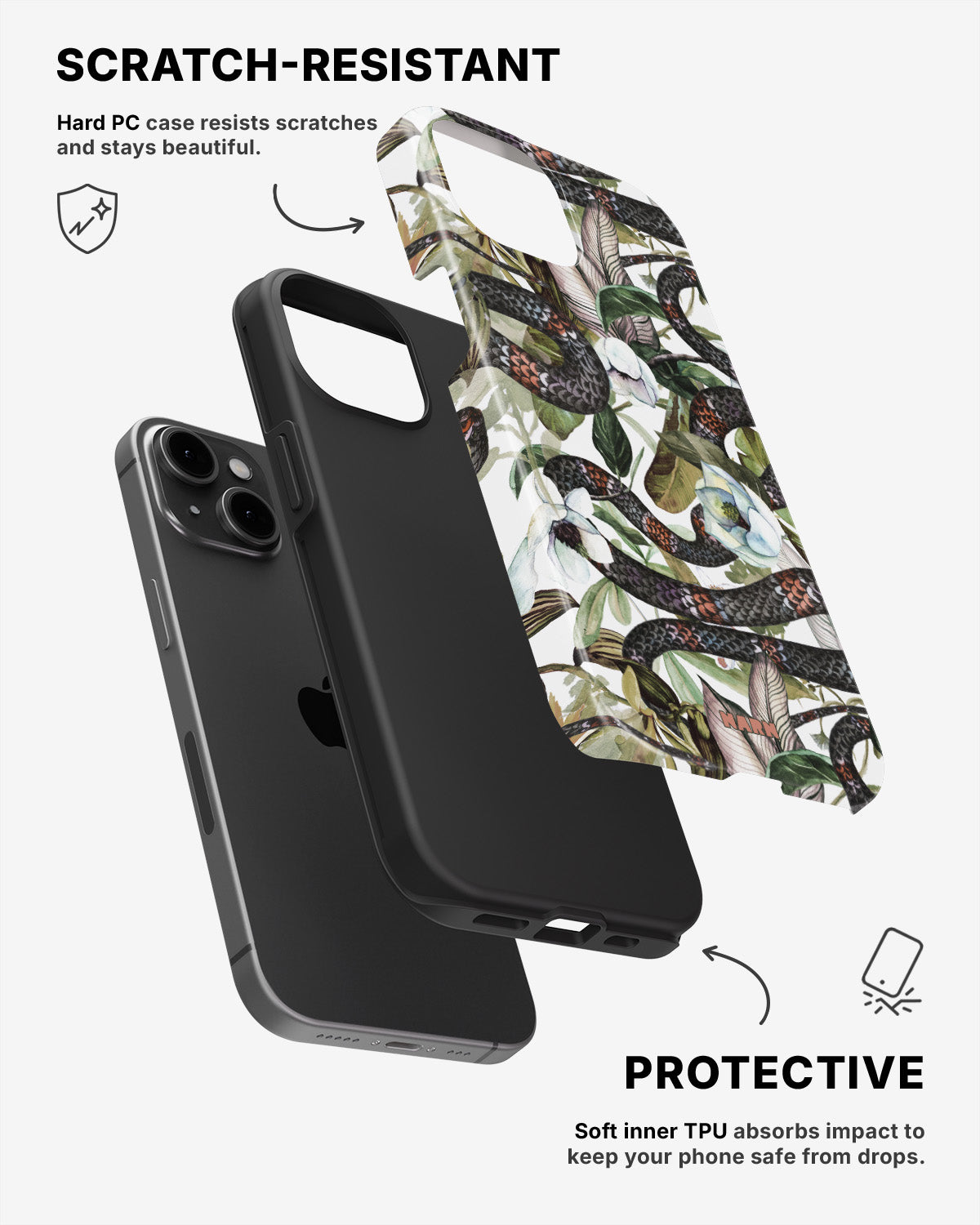iPhone 12 / iPhone 12 Pro Tough Case – Jungle Snake - View 2