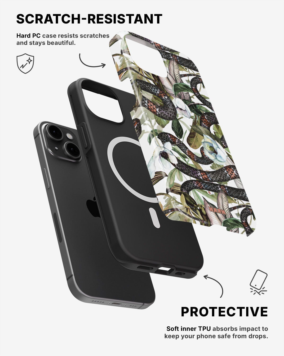 iPhone 12 / iPhone 12 Pro Tough Case – Jungle Snake - View 2