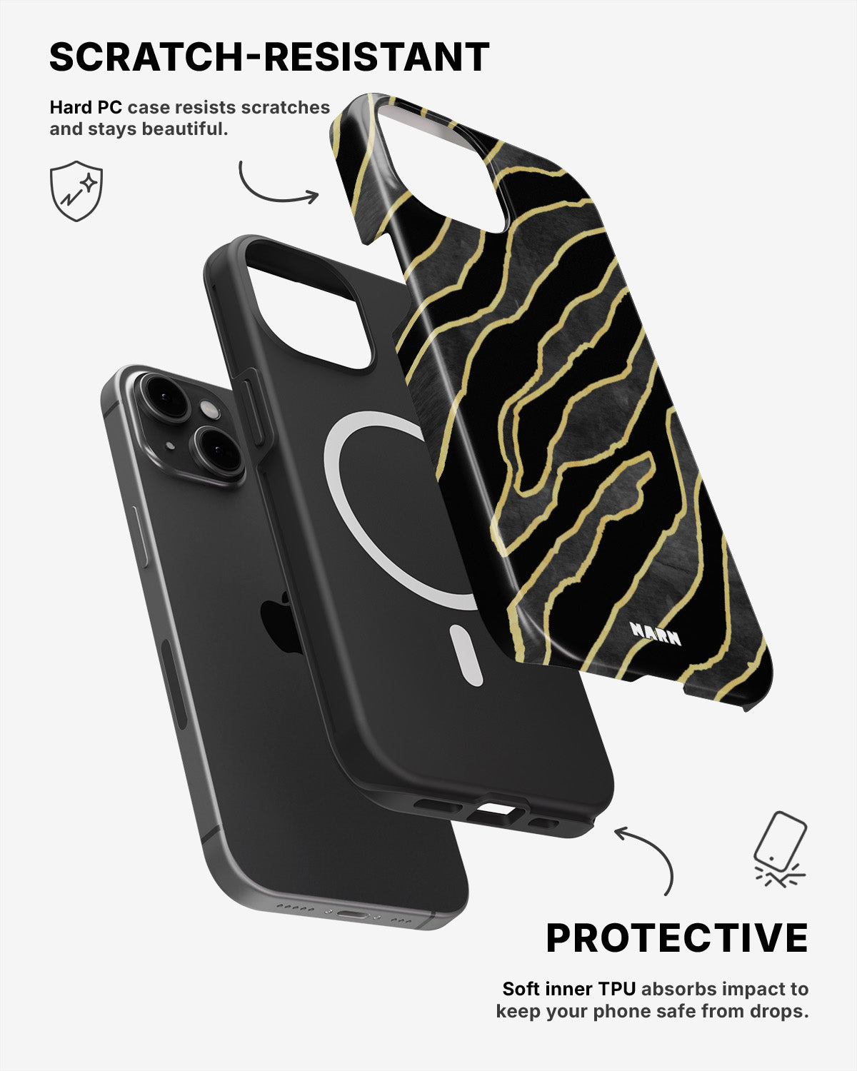 iPhone 12 / iPhone 12 Pro Tough Case – Golden Zebra - View 2