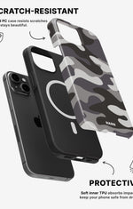iPhone 12 / iPhone 12 Pro Tough Case – Grey Camo - View 2