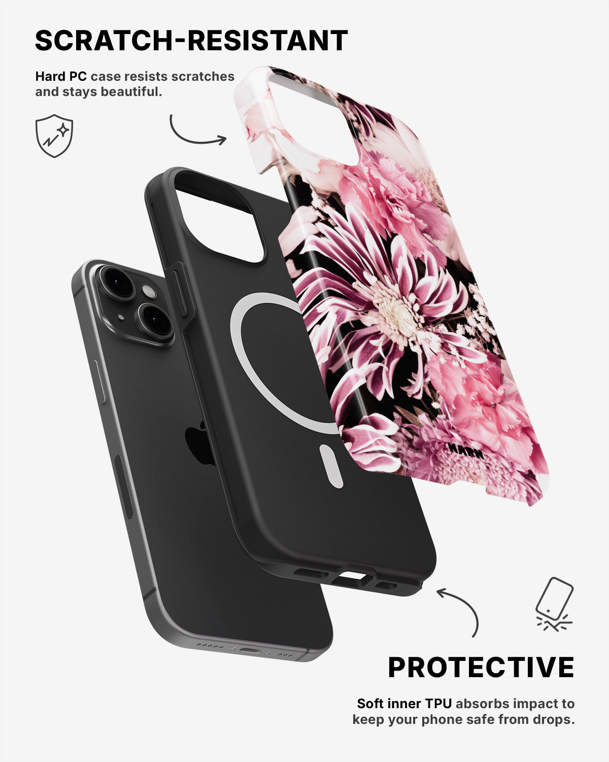 iPhone 12 / iPhone 12 Pro Tough Case – Soft Blossom - View 2