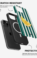 iPhone 12 / iPhone 12 Pro Tough Case – Lemon Stripes - View 2