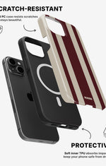 iPhone 12 / iPhone 12 Pro Tough Case – Bordeaux Stripe - View 2